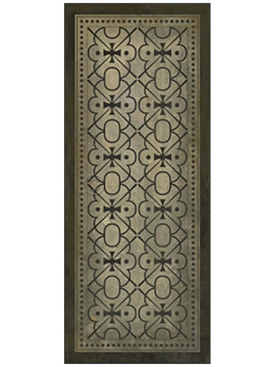 images Black & White Clarice Vinyl Floor Cloth, 36 x 90 Runner