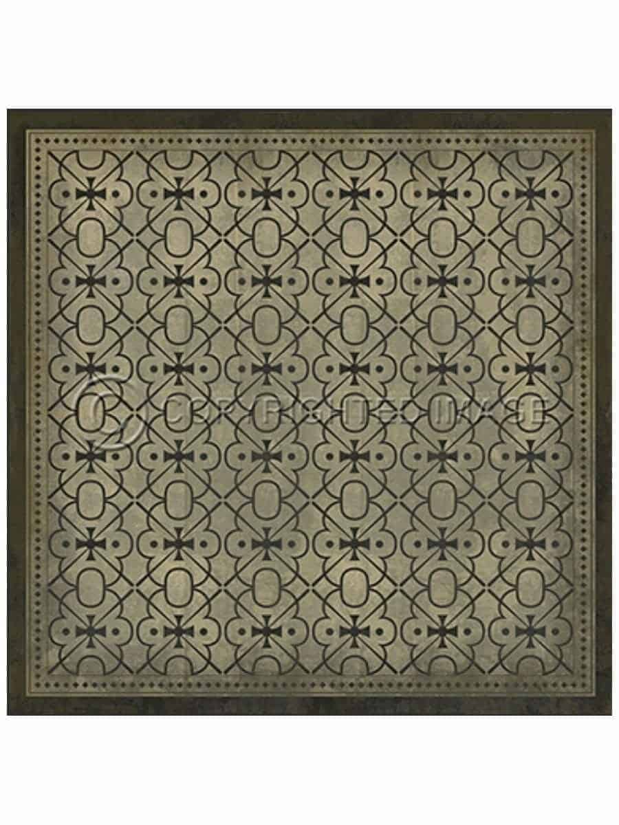 images Black & White Clarice Vinyl Floor Cloth, 60 x 60 Square
