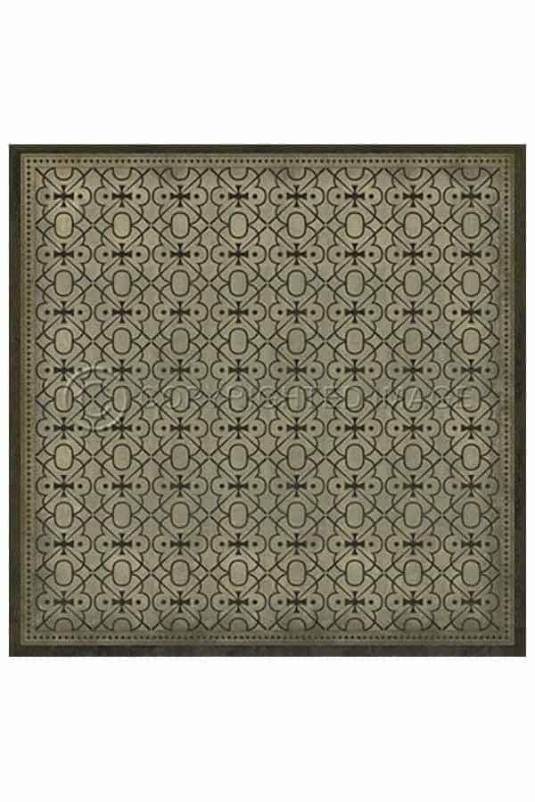 images Black & White Clarice Vinyl Floor Cloth, 96 x 96 Square