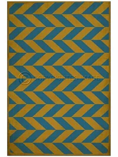 Blue Hilda Vinyl Floor Cloth, 20 x 30