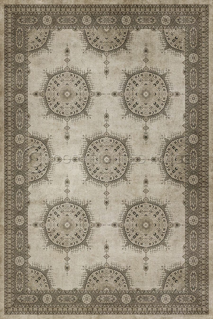 images Cosmos Chalk Vinyl Floor Cloth, 52 x 76, 70 x 102