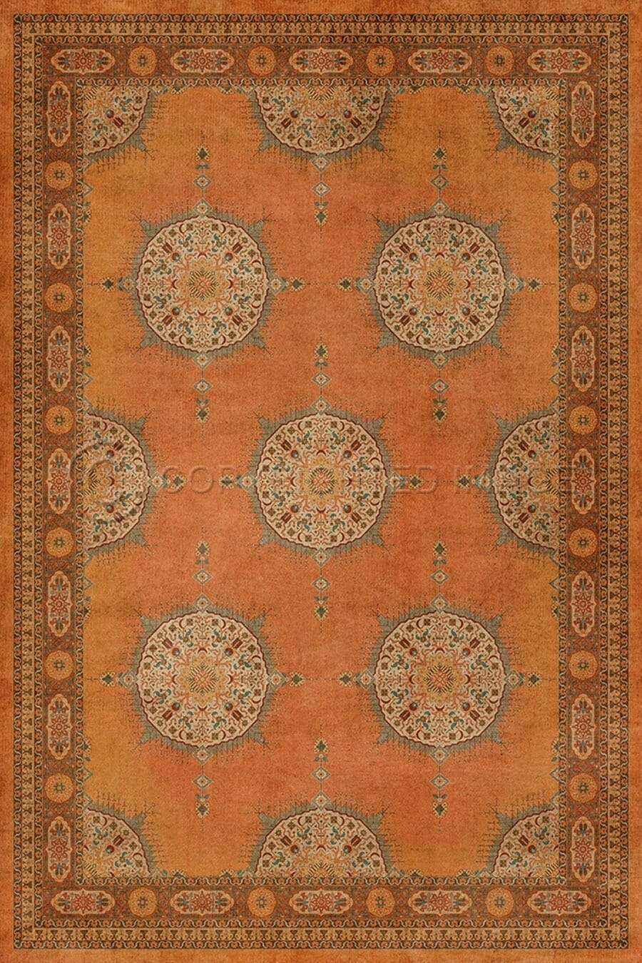 images Cosmos Stucco Vinyl Floor Cloth, 52 x 76, 70 x 102