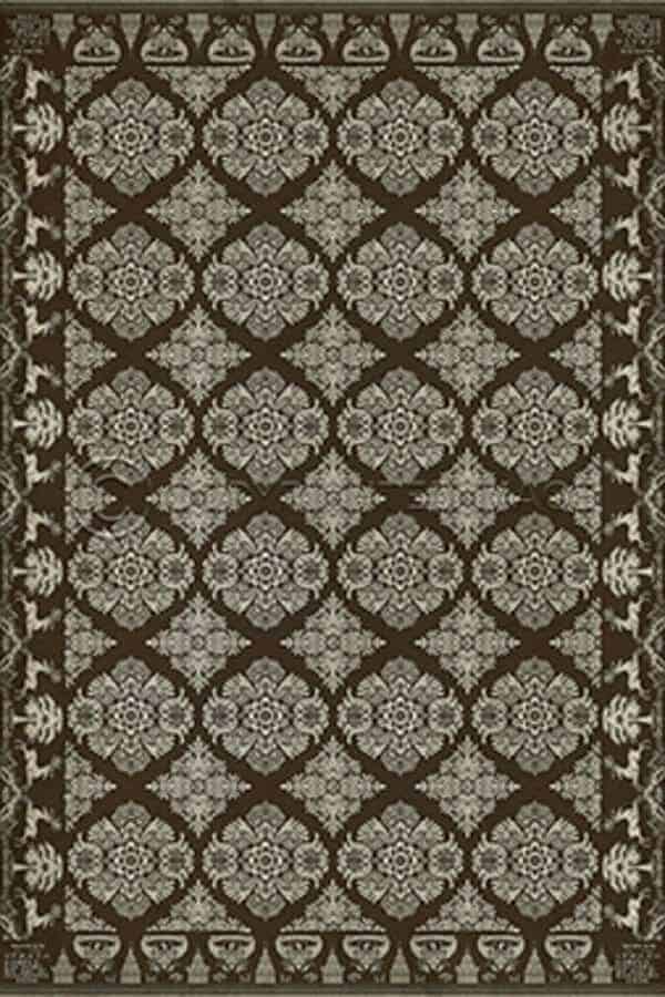 images Damask Java Vinyl Floor Cloth, 20 x 30, 38 x 56, 52 x 76, 70 x 102