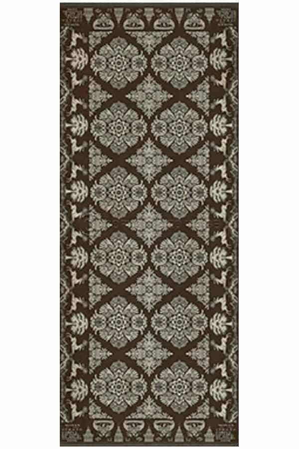 images Damask Java Vinyl Floor Cloth, 36 x 90 Runner