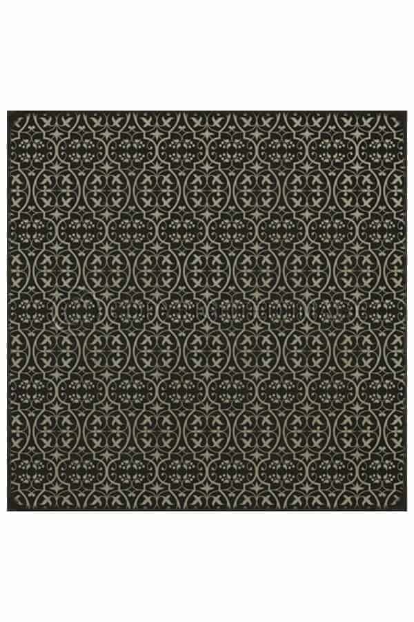 images Delphine Noire Vinyl Floor Cloth, 36 x 36 Square