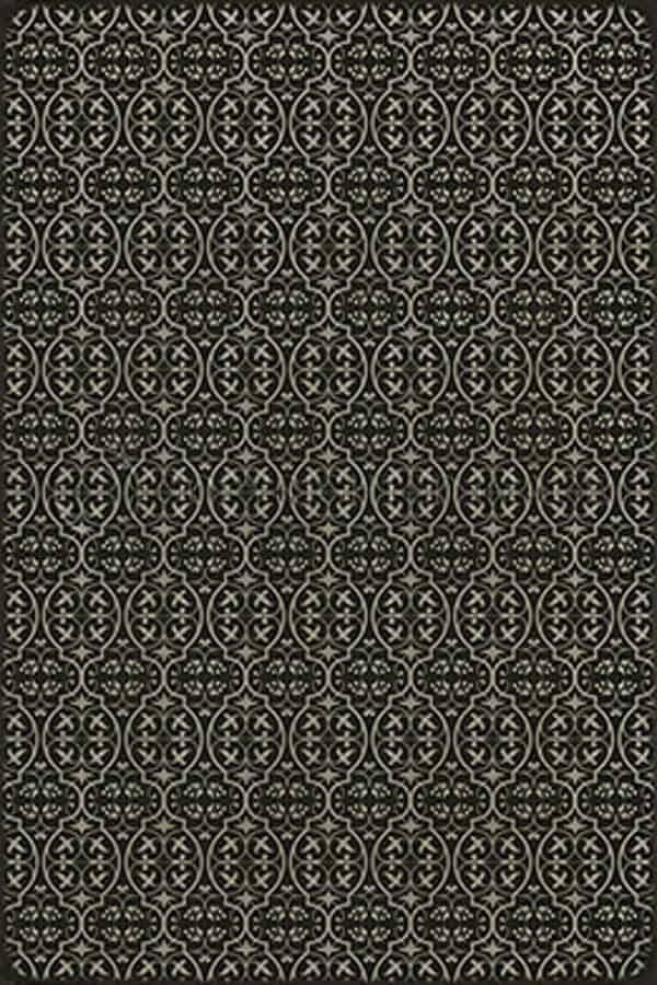 images Delphine Noire Vinyl Floor Cloth, 96 x 140