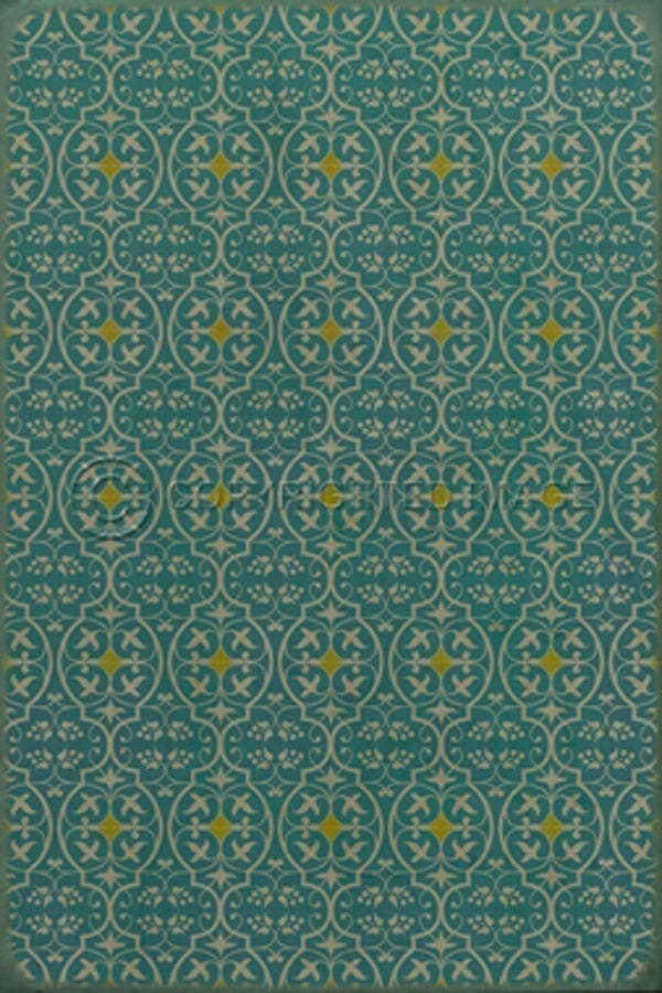 images Delphine Ocean Vinyl Floor Cloth, 52 x 76