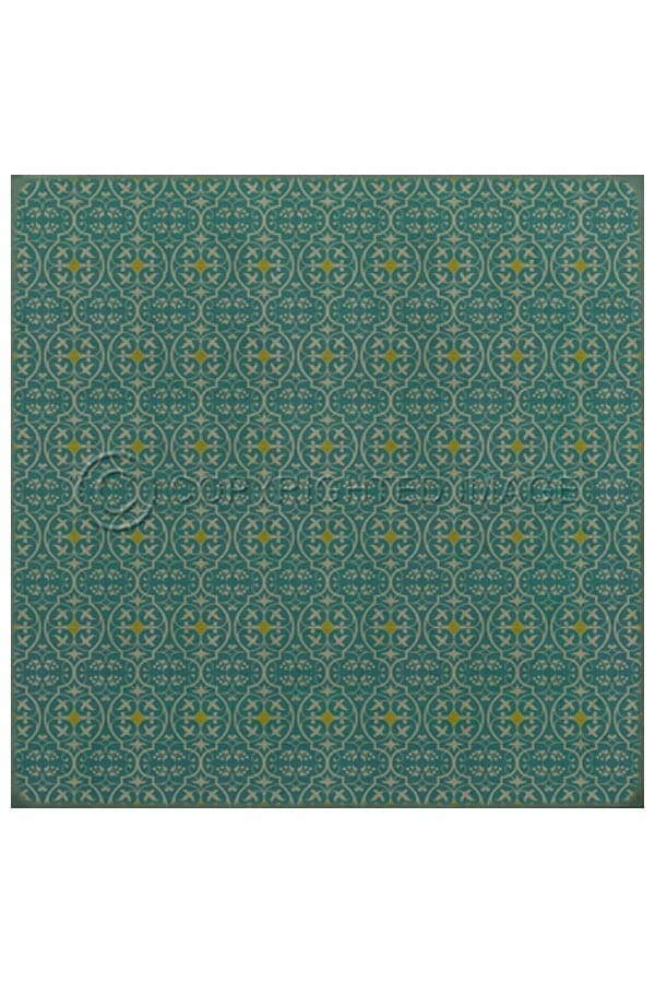 images Delphine Ocean Vinyl Floor Cloth, 96 x 96 Square