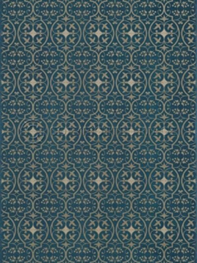 Delphine Peacock Vinyl Floor Cloth, 20 x 30