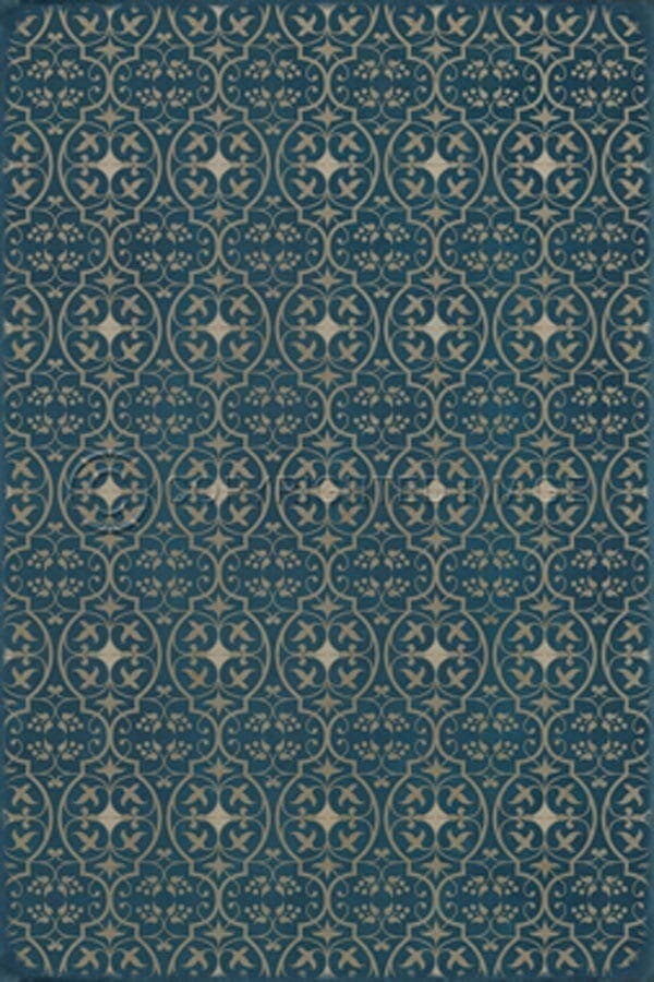 images Delphine Peacock Vinyl Floor Cloth, 20 x 30