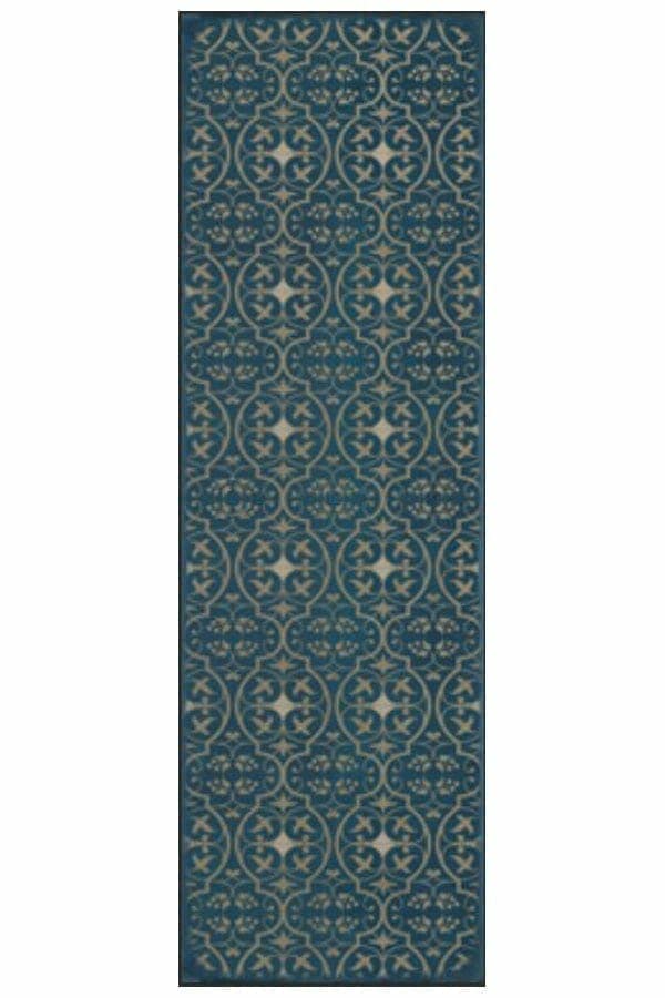 images Delphine Peacock Vinyl Floor Cloth, 36 x 115 Runner