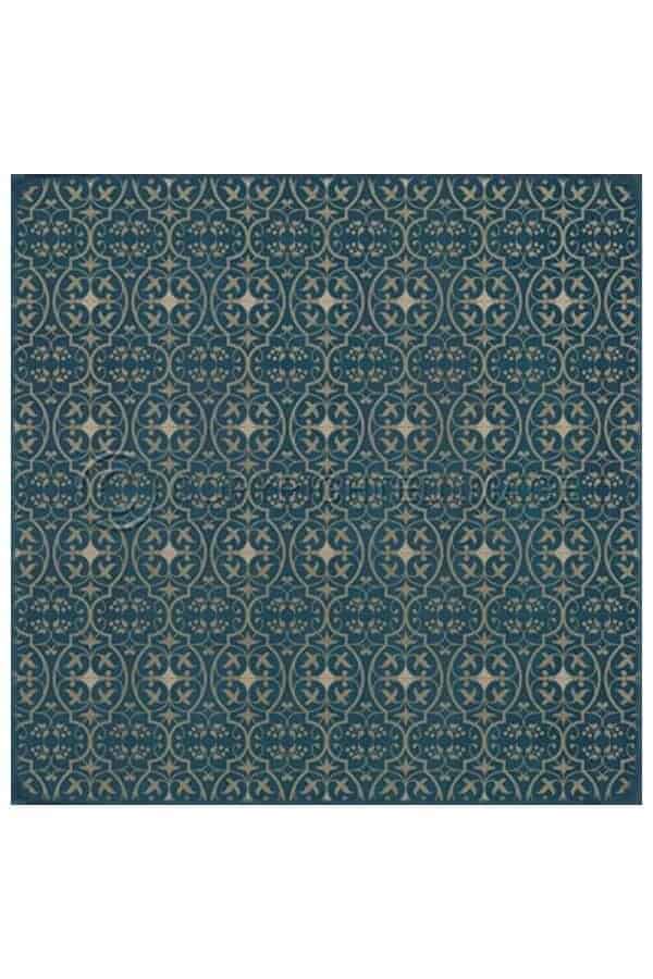 images Delphine Peacock Vinyl Floor Cloth, 36 x 36 Square