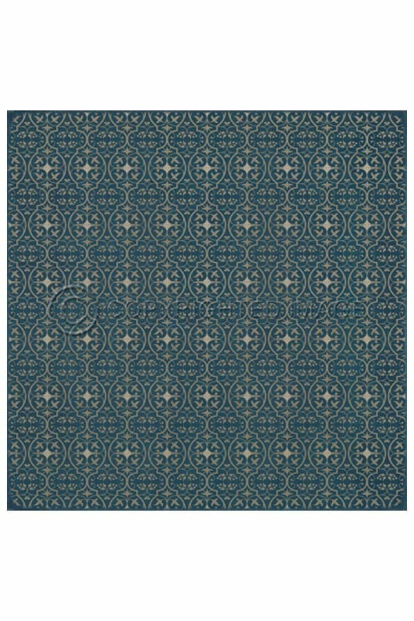 images Delphine Peacock Vinyl Floor Cloth,96 x 96 Square