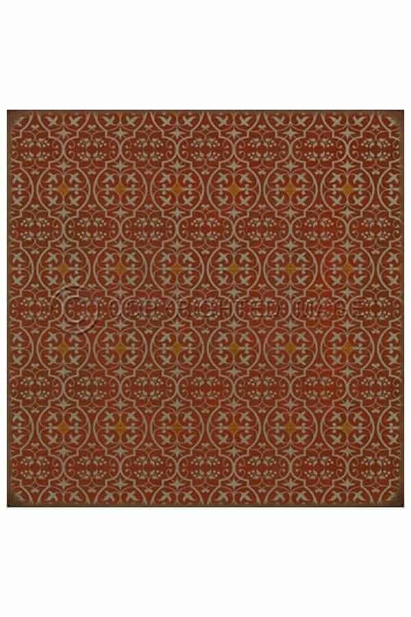 images Delphine Poppy Vinyl Floor Cloth, 36 x 36 Square