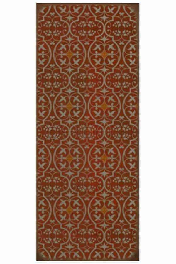 images Delphine Poppy Vinyl Floor Cloth, 36 x 90 Runner