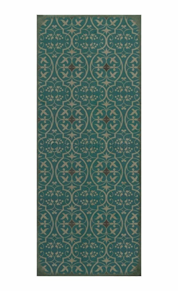 images Delphine Spruce Vinyl Floor Cloth, 36 x 90 Runner