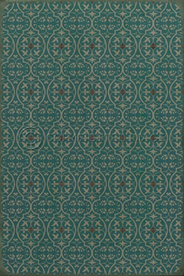 images Delphine Spruce Vinyl Floor Cloth, 52 x 76