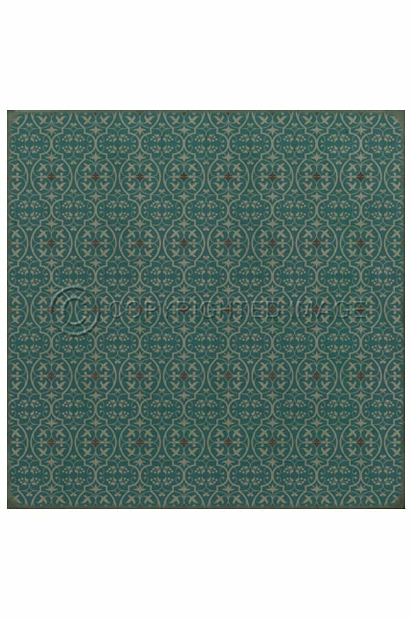 images Delphine Spruce Vinyl Floor Cloth, 60 x 60 Square