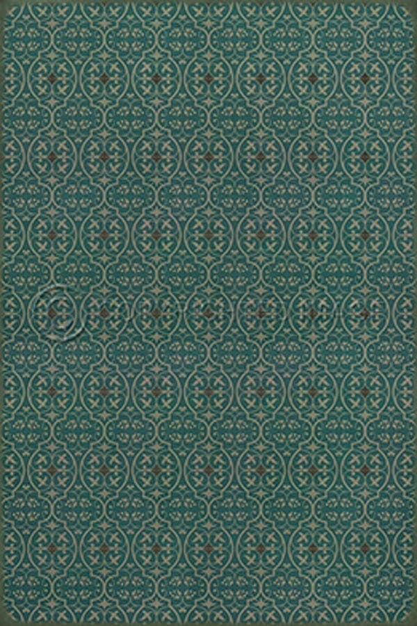 images Delphine Spruce Vinyl Floor Cloth, 96 x 140