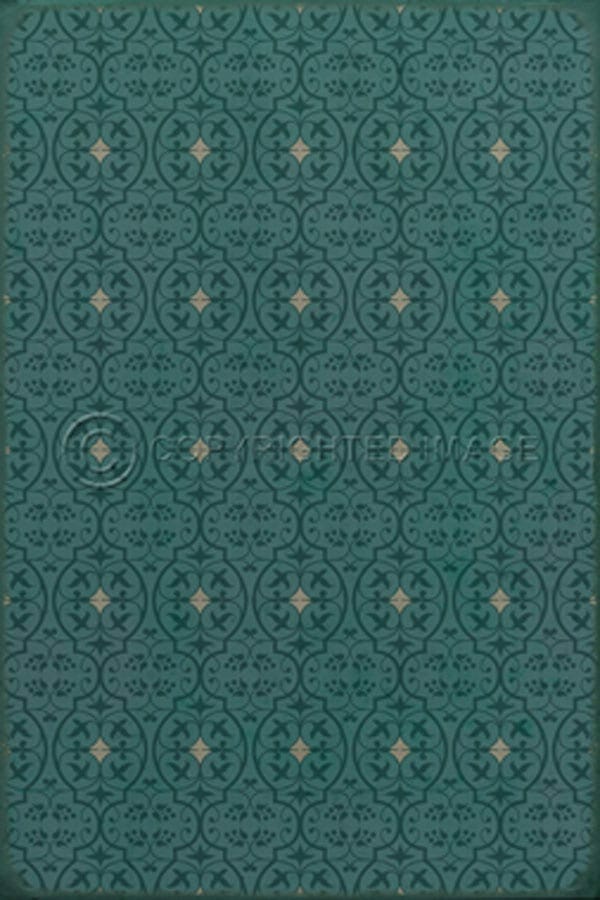 images Delphine Teal Vinyl Floor Cloth, 20 x 30