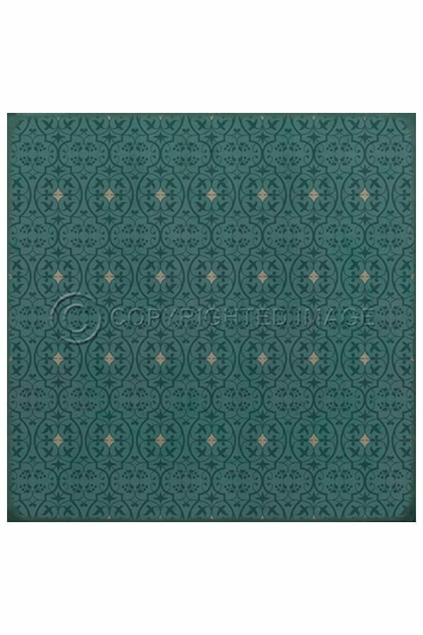 images Delphine Teal Vinyl Floor Cloth, 36 x 36 Square