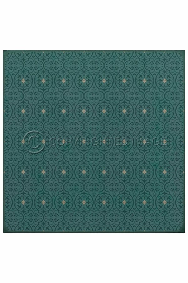 images Delphine Teal Vinyl Floor Cloth, 60 x 60 Square