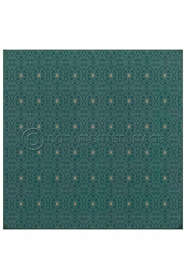 images Delphine Teal Vinyl Floor Cloth, 96 x 96 Square