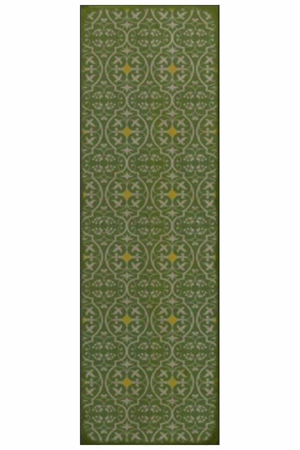 images Delphine Thyme Vinyl Floor Cloth, 36 x 115 Runner