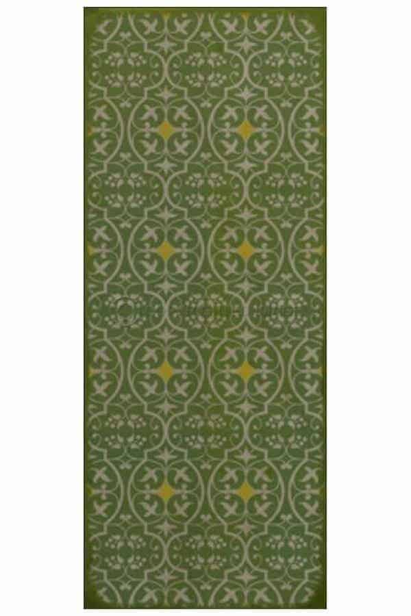 images Delphine Thyme Vinyl Floor Cloth, 36 x 90 Runner