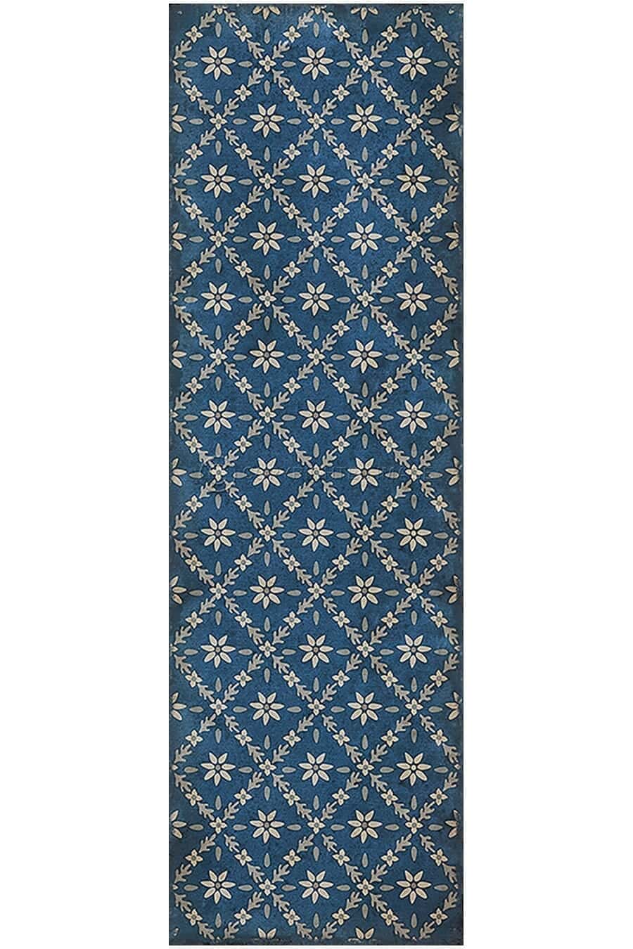 images Denim Netline Vinyl Floor Cloth, 36 x 115 Runner