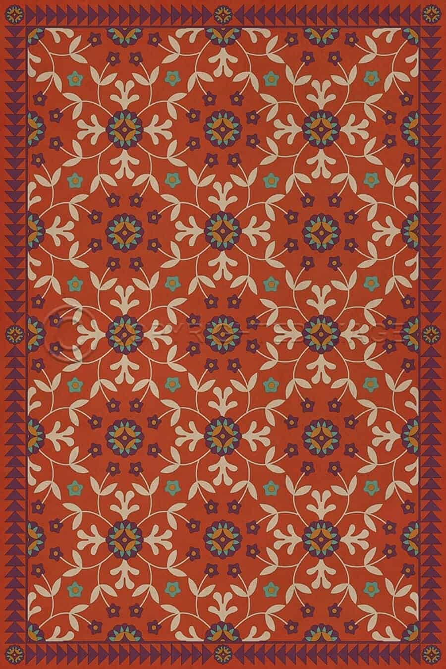 images Dresden Persimmon Vinyl Floor Cloth, 20 x 30