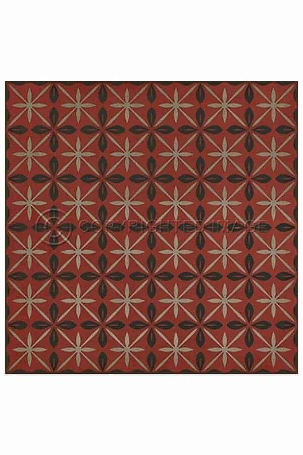 images Estrellita Flame Vinyl Floor Cloth, 36 x 36 Square