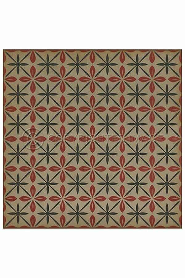 images Estrellita Rouge Vinyl Floor Cloth, 36 x 36 Square