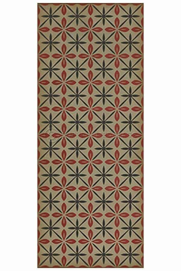 images Estrellita Rouge Vinyl Floor Cloth, 36 x 90 Runner