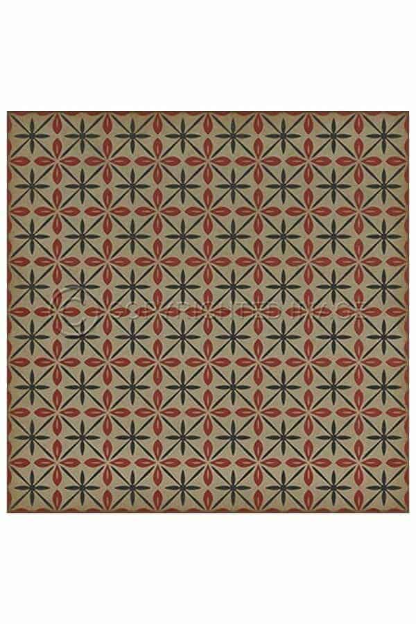 images Estrellita Rouge Vinyl Floor Cloth, 60 x 60 Square