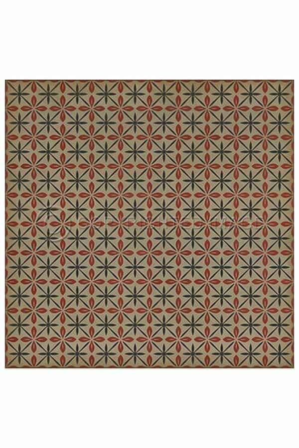 images Estrellita Rouge Vinyl Floor Cloth, 96 x 96 Square