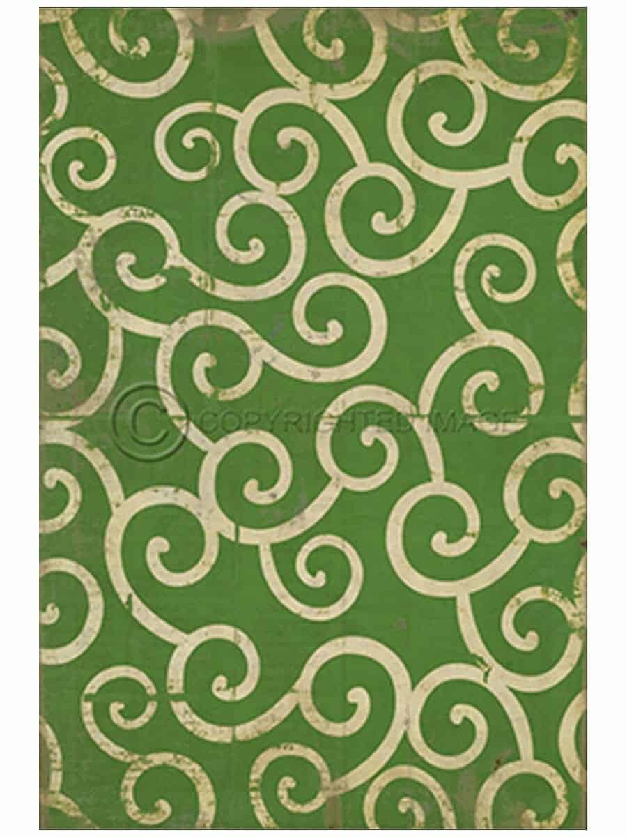 images Green Avis Vinyl Floor Cloth, 20 x 30, 38 x 56, 52 x 76, 70 x 102