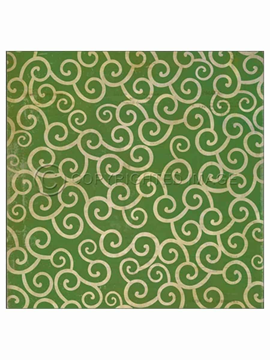 images Green Avis Vinyl Floor Cloth, 96 x 96, 120 x 120 Square