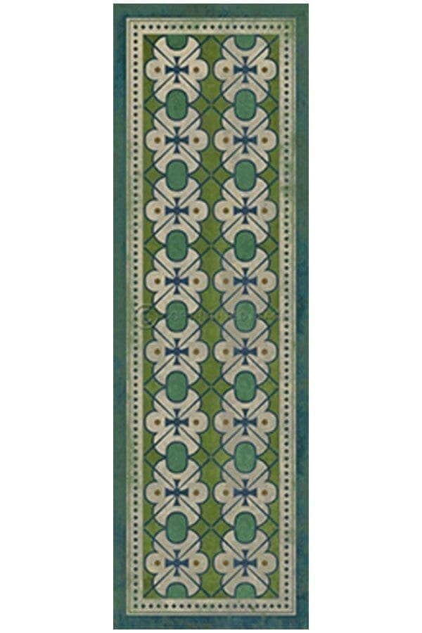 images Green & Blue Clarice Vinyl Floor Cloth, 36 x 115 Runner