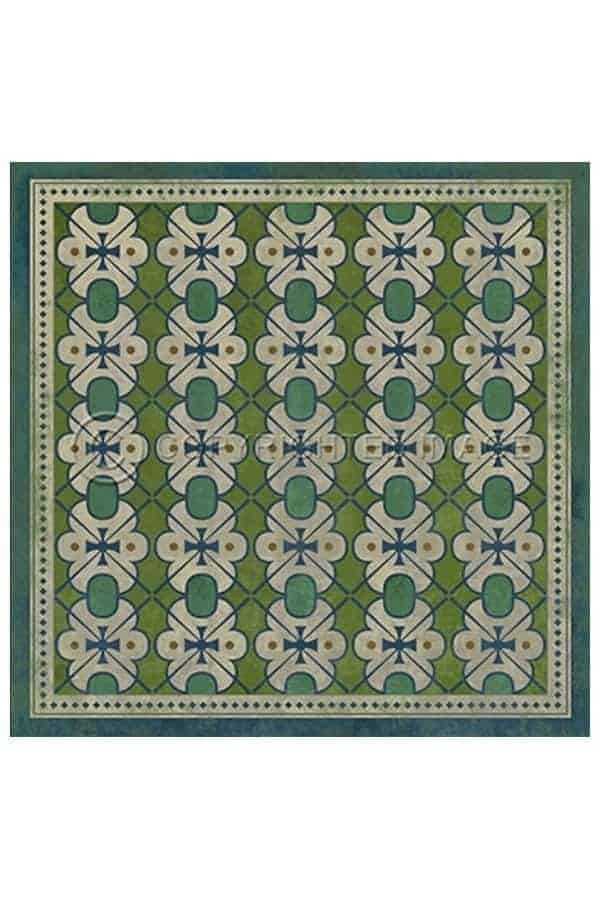 images Green & Blue Clarice Vinyl Floor Cloth, 36 x 36 Square
