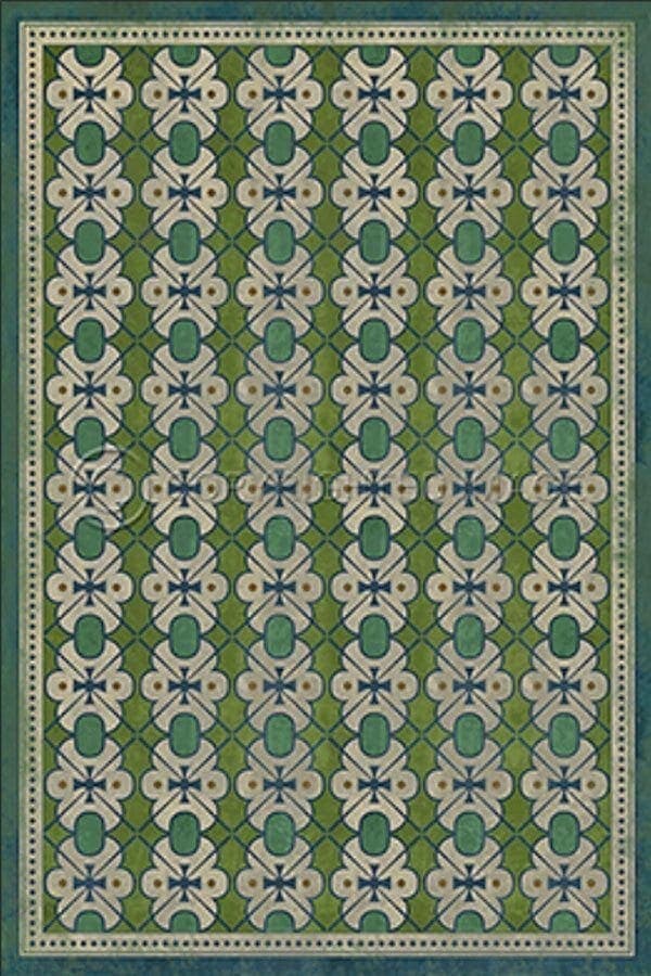 images Green & Blue Clarice Vinyl Floor Cloth, 96 x 140