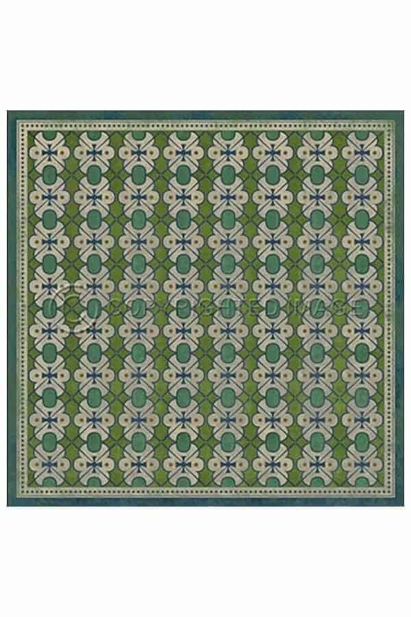 images Green & Blue Clarice Vinyl Floor Cloth, 96 x 96 Square