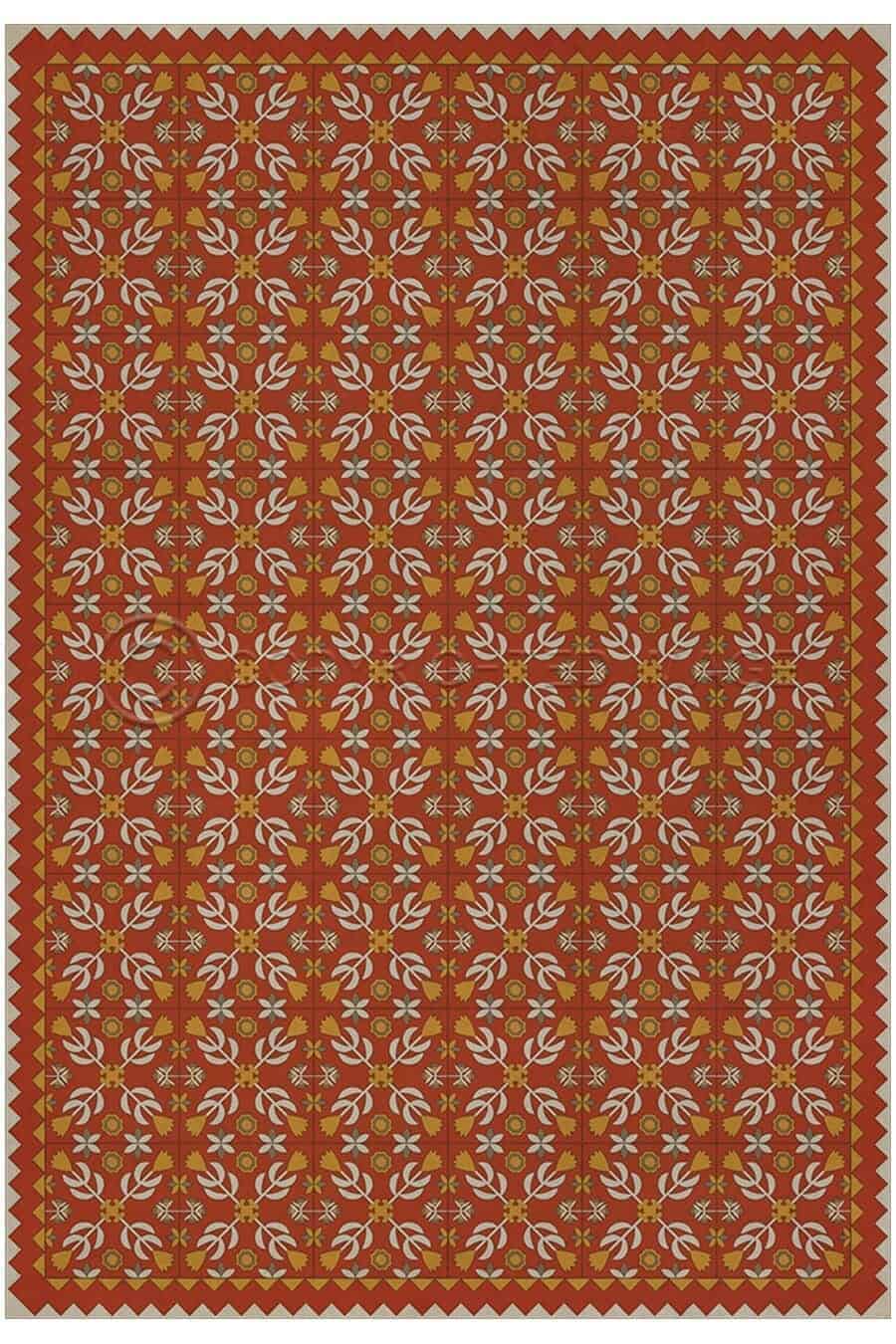 images Hearth Flame Vinyl Floor Cloth, 52 x 76