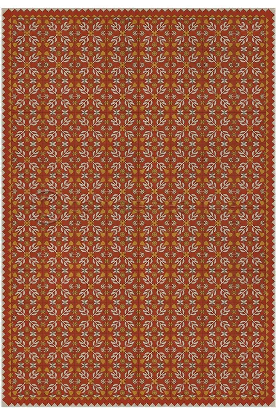 images Hearth Flame Vinyl Floor Cloth, 96 x 140