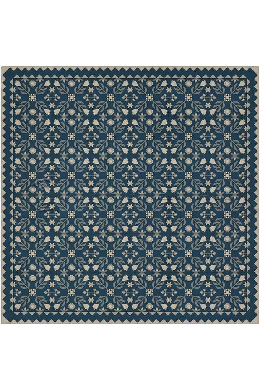 images Hearth Indigo Vinyl Floor Cloth, 60 x 60