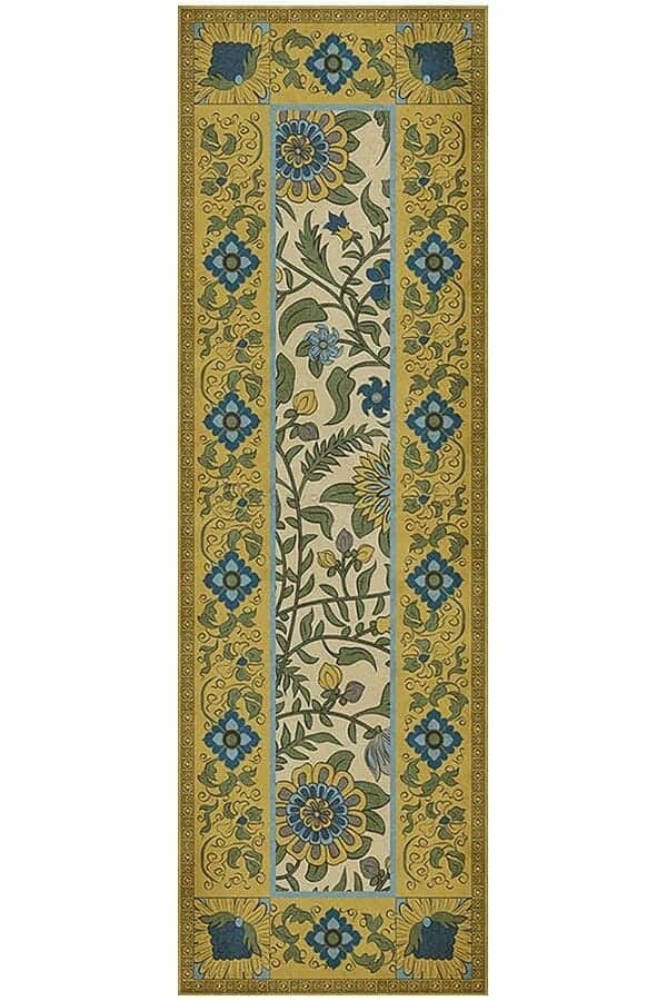 images Jasmine Saffron Vinyl Floor Cloth, 36 x 115 Runner