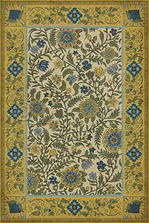 images Jasmine Saffron Vinyl Floor Cloth, Rectangle