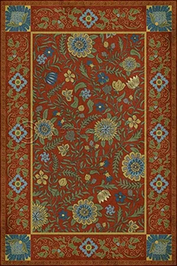 images Jasmine Scarlet Vinyl Floor Cloth
