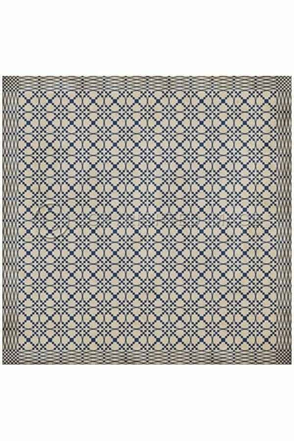 images Spicher Vinyl Floor Cloths, Lattice Blue Vinyl Floor Cloth, 96 x 96 Square