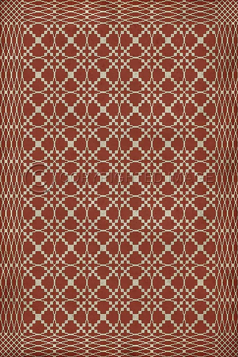 images Spicher Vinyl Floor Cloths, Lattice Cinnamon Vinyl Floor Cloth, 20 x 30, 38 x 56